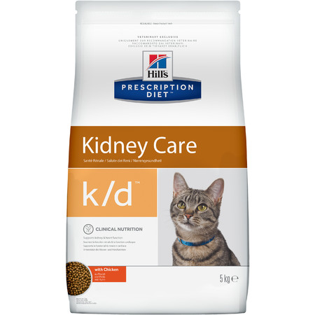 0474c000 Hill's Prescription Diet k/d Kidney Careсухой диетический корм для кошек для поддержания здоровья почек с курицей