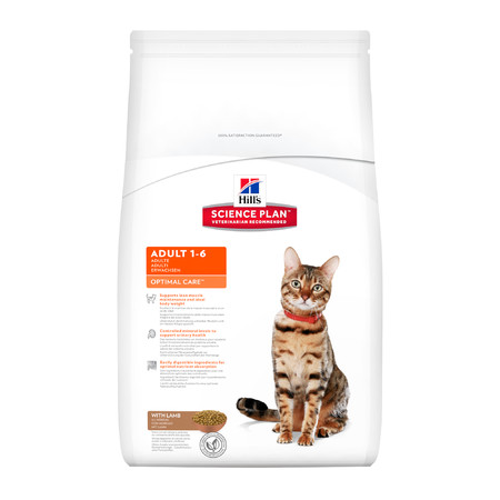 0990c000 Hill's Science Plan Optimal Care сухой корм для взрослых кошек с ягненком