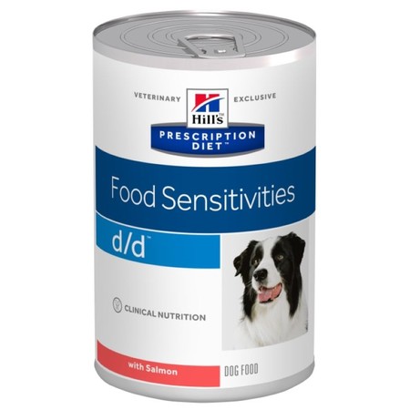 17437c000 Hill's Prescription Diet d/d Food Sensitivities влажный диетический корм для собак для поддержания здоровья кожи и при пищевой аллергии с лососем - 370 г