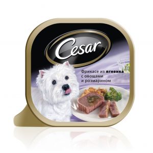 Cesar консервированный корм в форме фрикасе из ягненка с овощами и розмарином для взрослых собак - 100 г