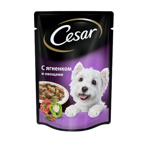 17454c000 Cesar корм паучи из ягненка с овощами для взрослых собак - 100 г