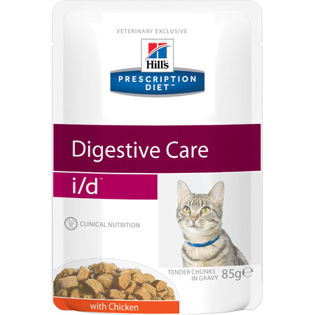 17512c000 Hill's Prescription Diet i/d Digestive Care влажный диетический корм для кошек для поддержания здоровья ЖКТ с курицей - 85 г