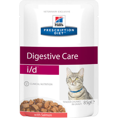 17513c000 Hill's Prescription Diet i/d Digestive Care влажный диетический корм для кошек для поддержания здоровья ЖКТ с лососем - 85 г