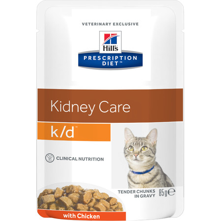 17514c000 Hill's Prescription Diet k/d Kidney Care влажный диетический корм для кошек для поддержания здоровья почек с курицей - 85 г