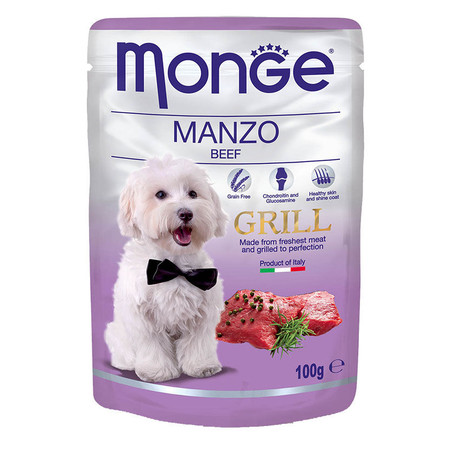 17763c000 Monge Dog Grill Pouch паучи для собак c говядиной - 100 г
