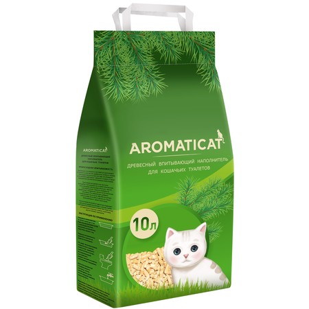 18204c000 AromatiCat Древесный впитывающий наполнитель - 10 л/6 кг