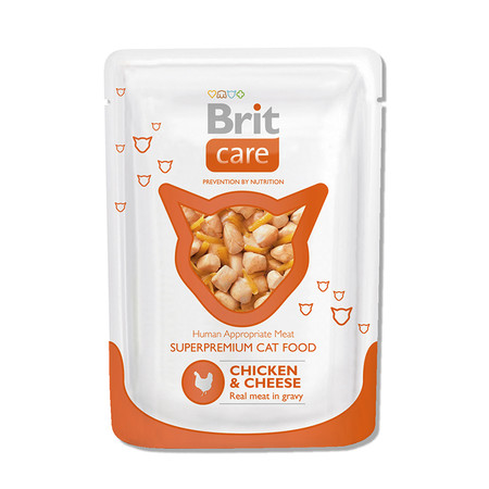 18257c000 Brit Chicken&Cheese влажный корм для кошек с курицей и сыром 24 шт х 80 гр