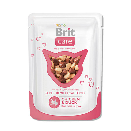 18258c000 Brit Chicken&Duck влажный корм для кошек с курицей и уткой 24 шт х 80 гр