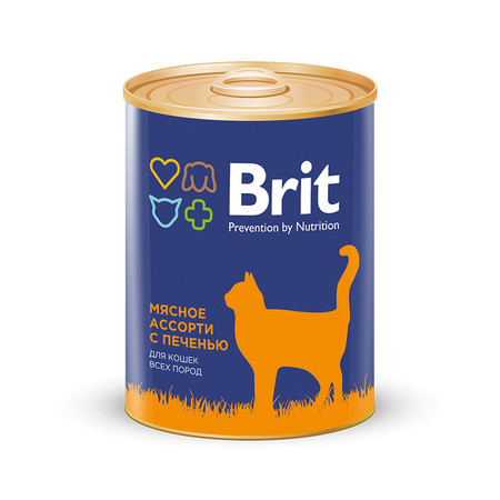 18267c000 Brit Premium Beef and Liver Medley для кошек всех пород мясное ассорти с печенью - 0