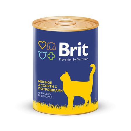 18268c000 Brit Premium Beef and Offal Medley для кошек всех пород мясное ассорти с потрошками - 0