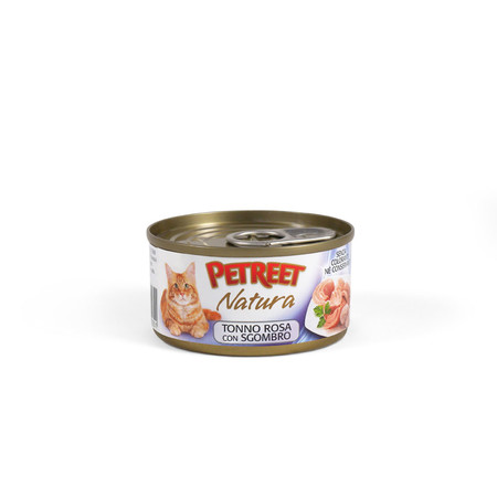 18350c000 Petreet Консервы для Кошек Кусочки розового тунца с макрелью