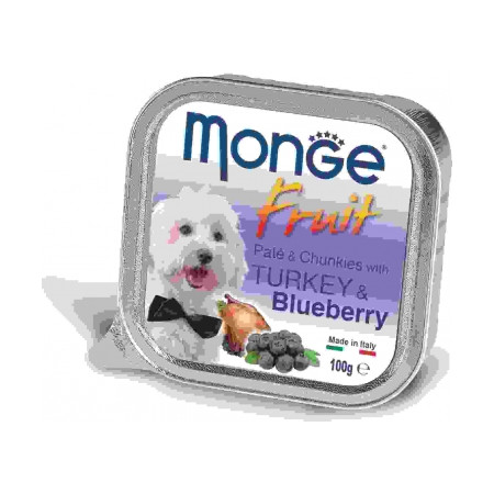 Monge Dog Fresh консервы для собак индейка с черникой 100 гр х 32 шт