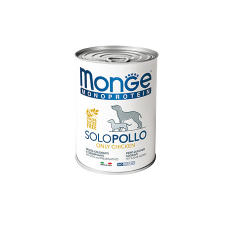 18397c000 Monge Dog Monoproteico Solo консервы для собак паштет из курицы 400 г x 24 шт