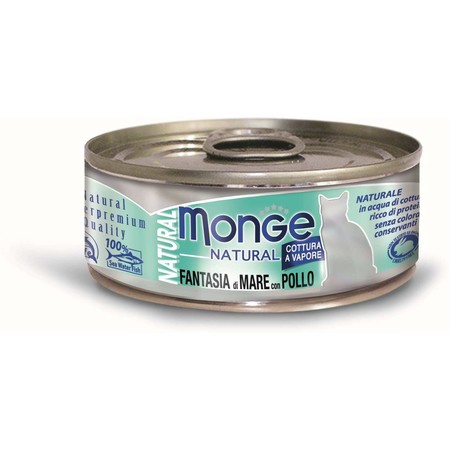18404c000 Monge Cat Natural консервы для кошек морепродукты с курицей 80 г х 24 шт.