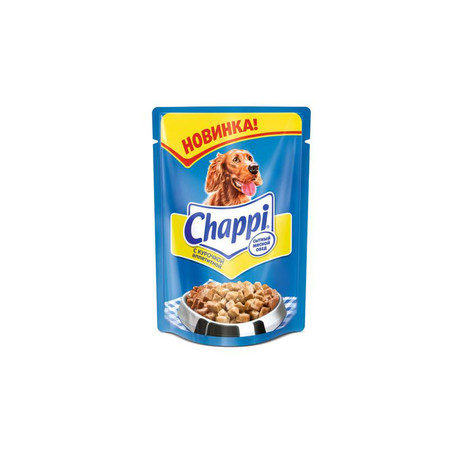 18616c000 Chappi "Курочка аппетитная" паучи консервированный корм с курицей для взрослых собак всех пород - 100 г