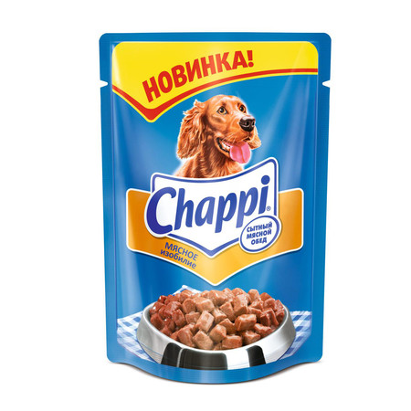 18618c000 Chappi "Мясное изобилие" паучи консервированный корм с мясным ассорти для взрослых собак всех пород - 100 г