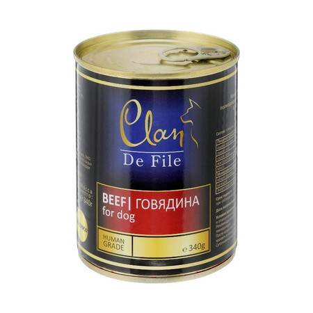 18634c000 Консервы CLAN De File для собак с говядиной - 340 гр 12 шт