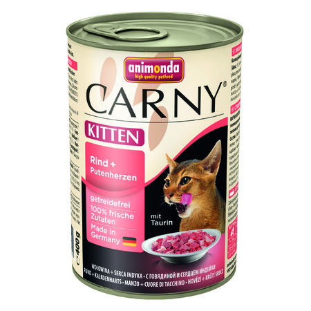 Animonda Carny Kitten с говядиной и сердцем индейки - 400 гр х 6 шт