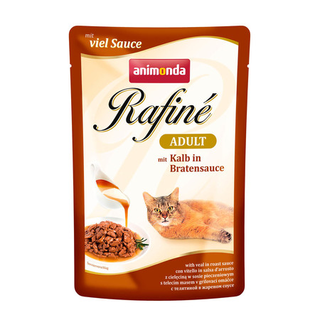 Animonda Паучи Rafine Soupe Adult с телятиной в жареном соусе для взрослых кошек 100 г х 12 шт