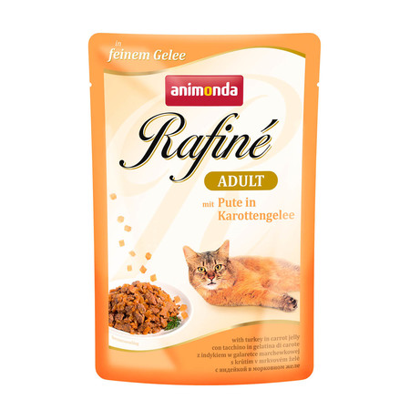 Animonda Паучи Rafine Soupe Adult с индейкой в морковном желе для взрослых кошек 100 г х 12 шт