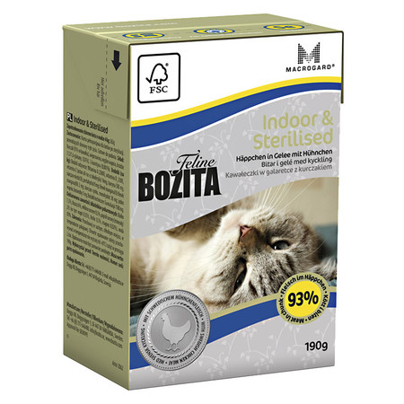 19063c000 Bozita Funktion Indoor & Sterilised кусочки курицы в желе для домашних и стерилизованых кошек - 190 г