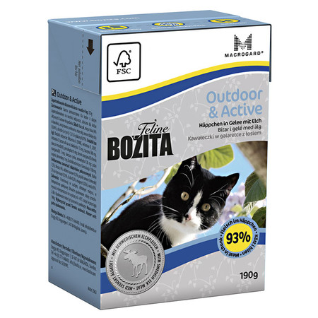 19064c000 Bozita Funktion Outdoor & Active кусочки лося в желе для активных кошек - 190 г