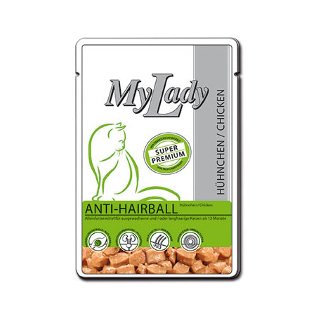 19242c000 Паучи Dr. Alder's My Lady Anti-Hairball для взрослых длинношерстных кошек для профилактика образования комочков шерсти с мясом курицы 85 гр х 24 шт