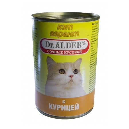 Консервы Dr. Alder's Cat Garant для взрослых кошек с курицей 415 гр х 24 шт