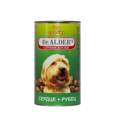 Консервы Dr. Alder's Dog Garant для взрослых собак с рубцом 1230 гр х 12 шт