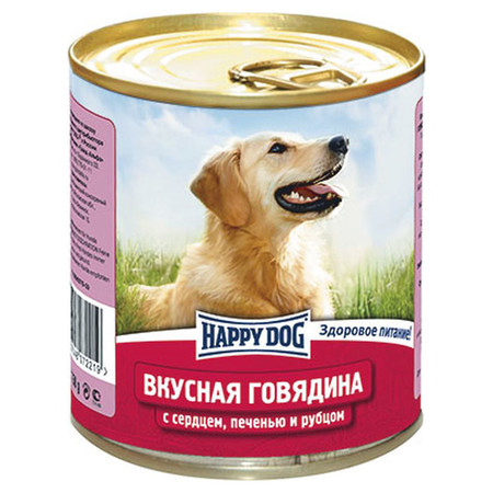 Влажный корм Happy Dog Вкусная Говядина с сердцем