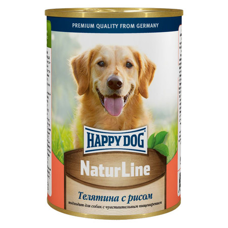 Влажный корм Happy Dog для собак с телятиной и рисом - 400 г