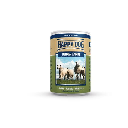 19314c000 Влажный корм Happy Dog 100% Lamm для взрослых собак при аллергии и проблемах с пищеварением с ягненком - 400 г