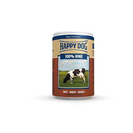 19336c000 Влажный корм Happy Dog 100% Rind для собак при аллергии и проблемах с пищеварением с говядиной - 400 г