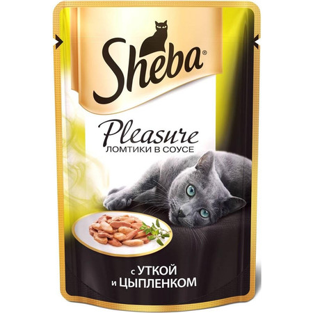 19370c000 Sheba паучи в форме ломтиков утки и цыпленка в соусе для взрослых кошек - 85 г