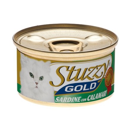 STUZZY GOLD для кошек с сардиной и кальмарами в собственном соку - 85 гр 24 шт