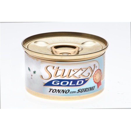 19486c000 STUZZY GOLD для кошек с тунцом и крабовыми палочками в собственном соку - 85 гр 24 шт
