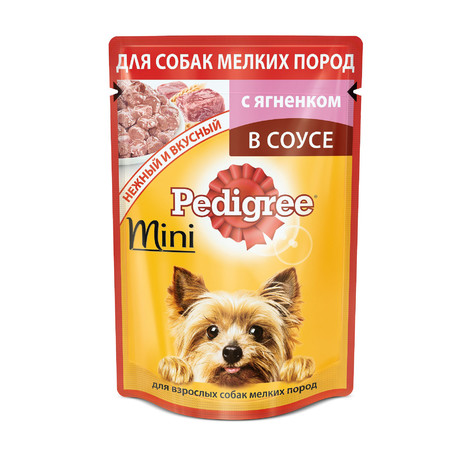 Pedigree Mini Lamb паучи для взрослых собак миниатюрных пород с ягненком - 85 гр х 24 шт
