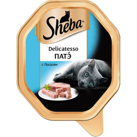 Sheba Delicatesso патэ для кошек с лососем 85 г х 11 шт