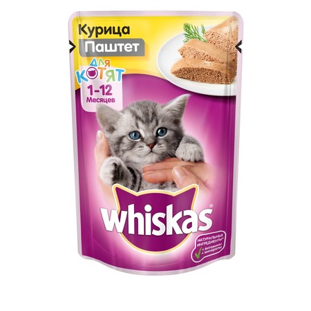 19836c000 Whiskas паштет для котят с курицей 85 г х 24 шт