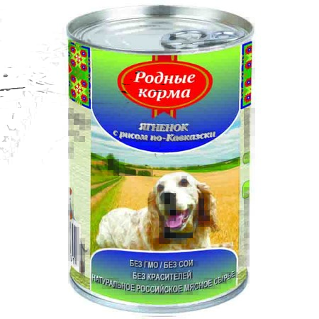 Родные Корма Ягненок с рисом по кавказски для собак - 410 гр х 20 шт