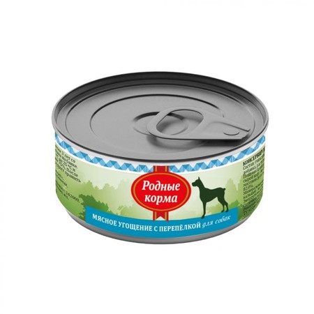 Родные корма Мясное угощение с Перепелкой консервы для собак 100 г х 24 шт