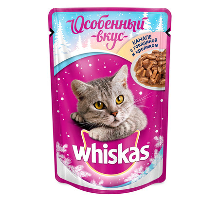 19973c000 Whiskas Особенный вкус канапе с говядиной и кроликом влажный корм в паучах для кошек 24 шт х 85 г
