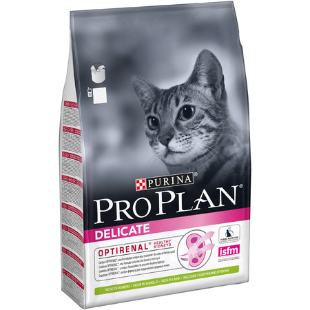 20483c000 Сухой корм Purina Pro Plan для кошек с чувствительным пищеварением и привередливых к еде с ягненком - 3 кг