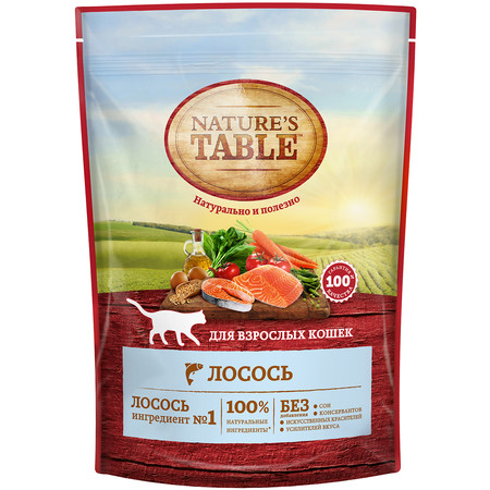 23089c000 Nature’s Table сухой корм для кошек с лососем - 190 г