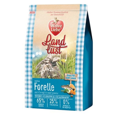 23927c000 Беззерновой полнорационный корм Meradog Wahre Liebe Landlust Forelle для взрослых кошек с форелью (холистик)