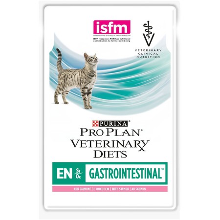 24759c000 Влажный корм Pro Plan Veterinary diets EN Gastrointestinal для взрослых кошек при нарушении пищеварения с лососем - 85 г