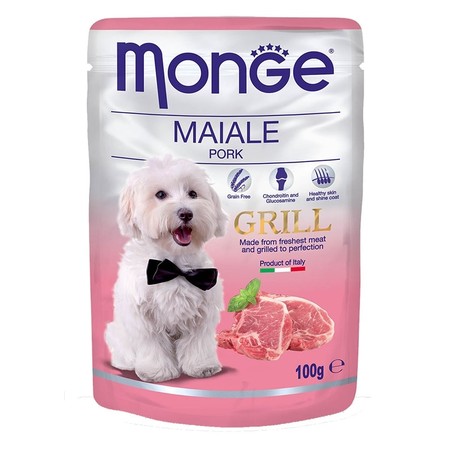25363c000 Monge Dog Grill Pouch паучи для собак cо свининой - 100 г