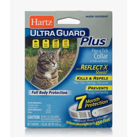 Ошейник Hartz Ultra Guard Plus инсектоакарицидный для кошек и котят белый