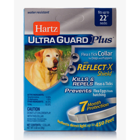 25447c000 Ошейник Hartz Ultra Guard Plus инсектоакарицидный для собак и щенков белый