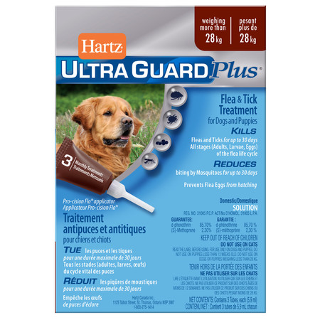 Капли Hartz Ultra Guard Plus инсектоакарицидные для собак и щенков весом более 28 кг - 3 пипетки по 5